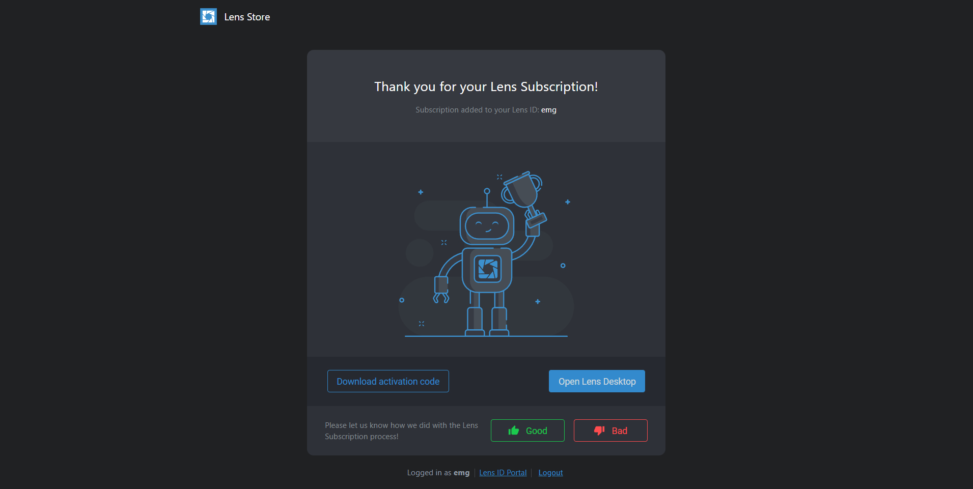 Confirmation screen indicating readiness to proceed