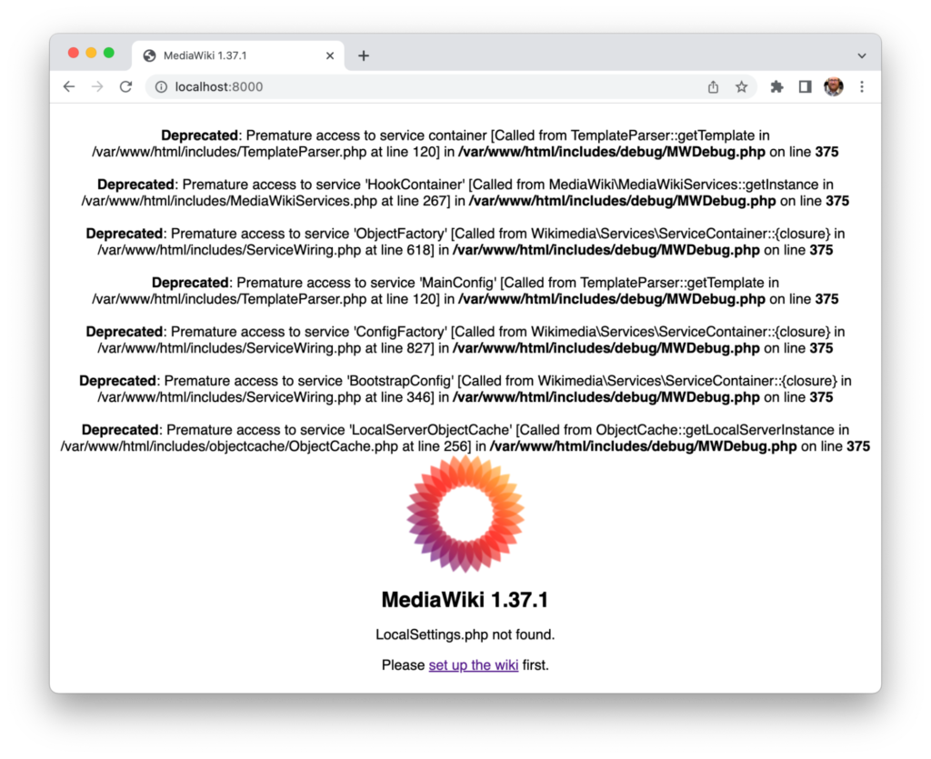 Screenshot of the base wiki page in the Chrome browser.