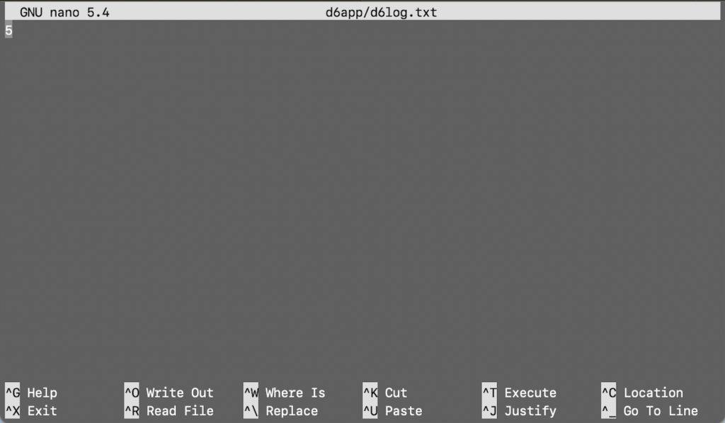 Contents of the d6log.txt file