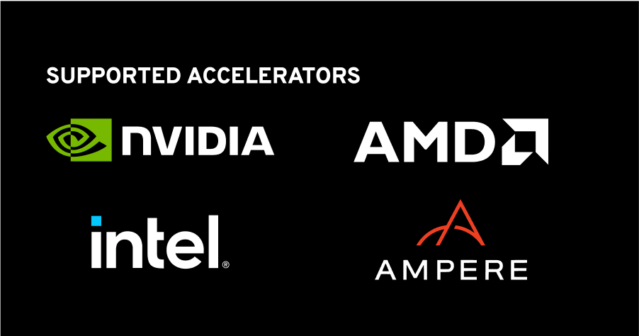 Four brand logos that are noted as supported accelerators.